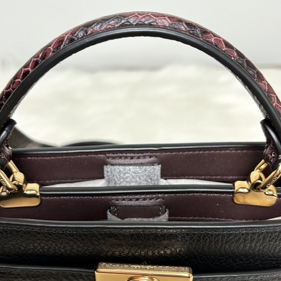 NWT💃Coach Mini Lane Top Handle Gold/Black Multi Purse - Picture 7 of 11